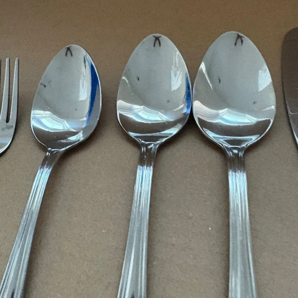 Cambridge Stainless Steel Silverware Set, 7 Pieces,‎ Knives Spoons Forks, China